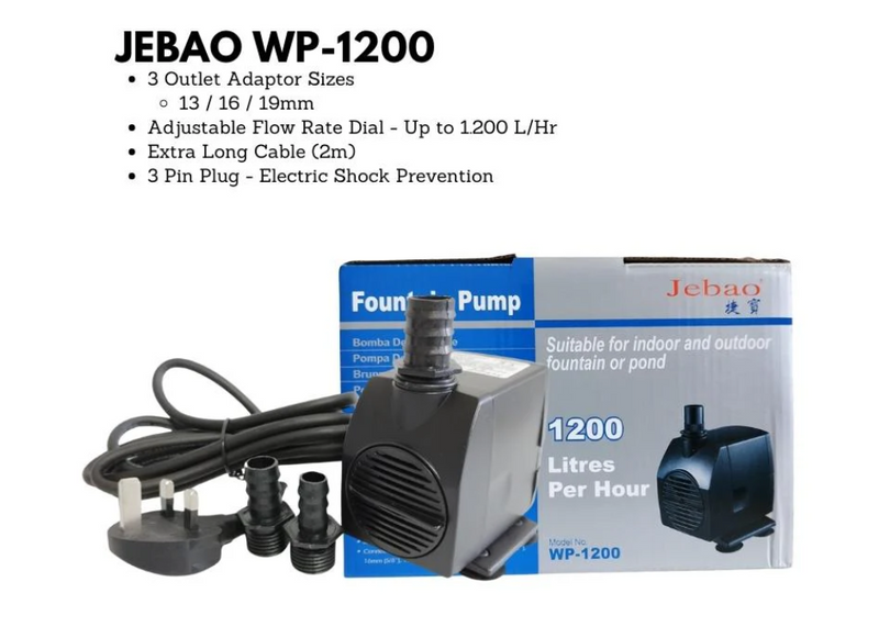 JEBAO 3 Pin Plug Outdoors Pump (WP650 - WP1500)