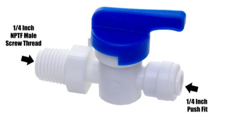 DM-FIT SHUT-OFF VALVE 1/4 TUBE OD X 1/4 MALE NPTF